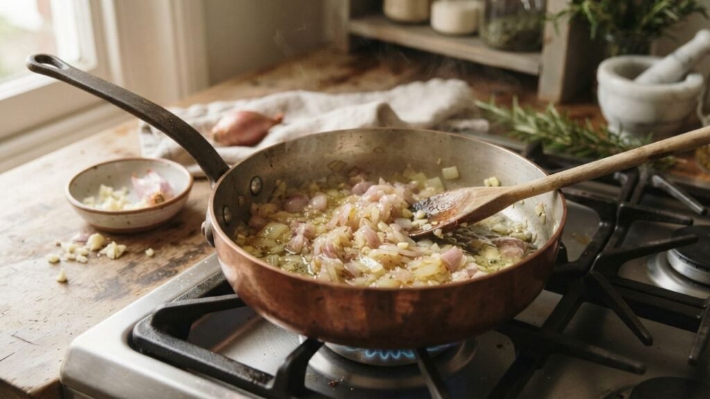 sauce simmering in a saucepan