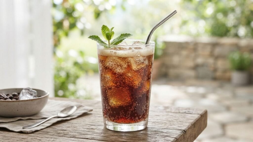 Brasilena-style coffee soda with ice