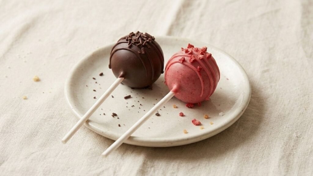 Pink and chocolate cake pops