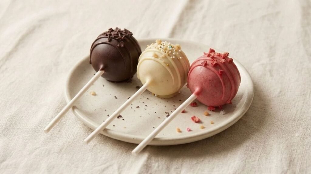 Vanilla and chocolate cake pops