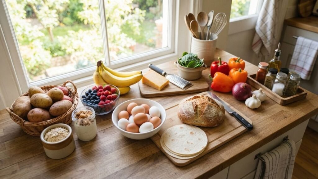 Ingredients for easy brunch recipes