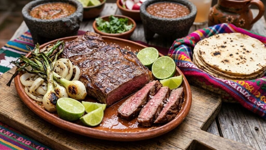 Mexican aguayón steak with lime