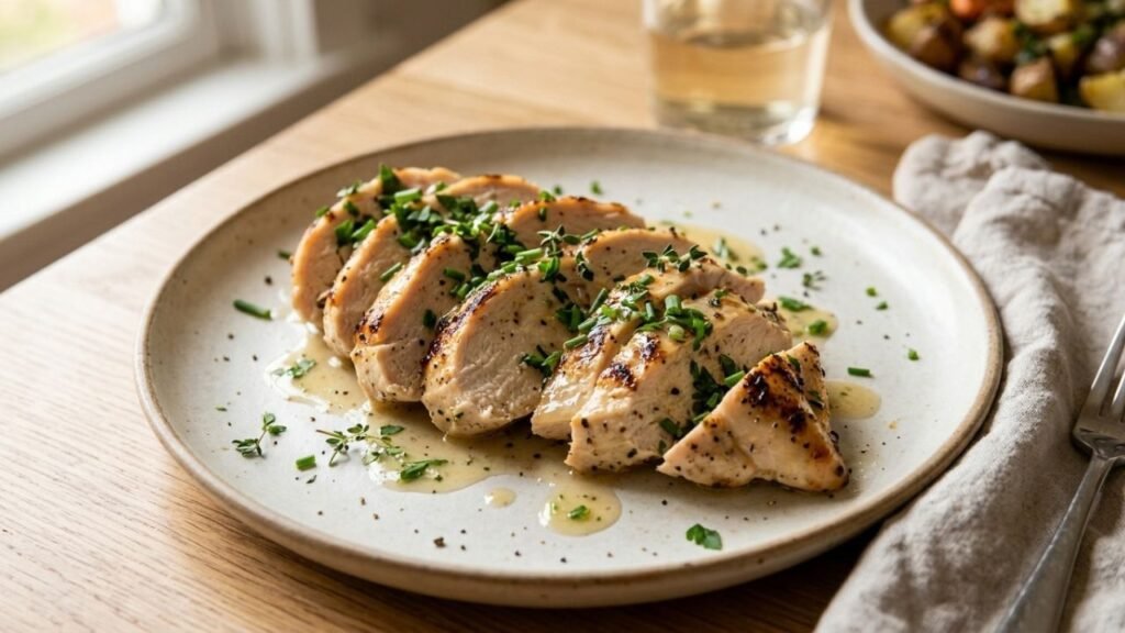 Tender juicy chicken ready to serve