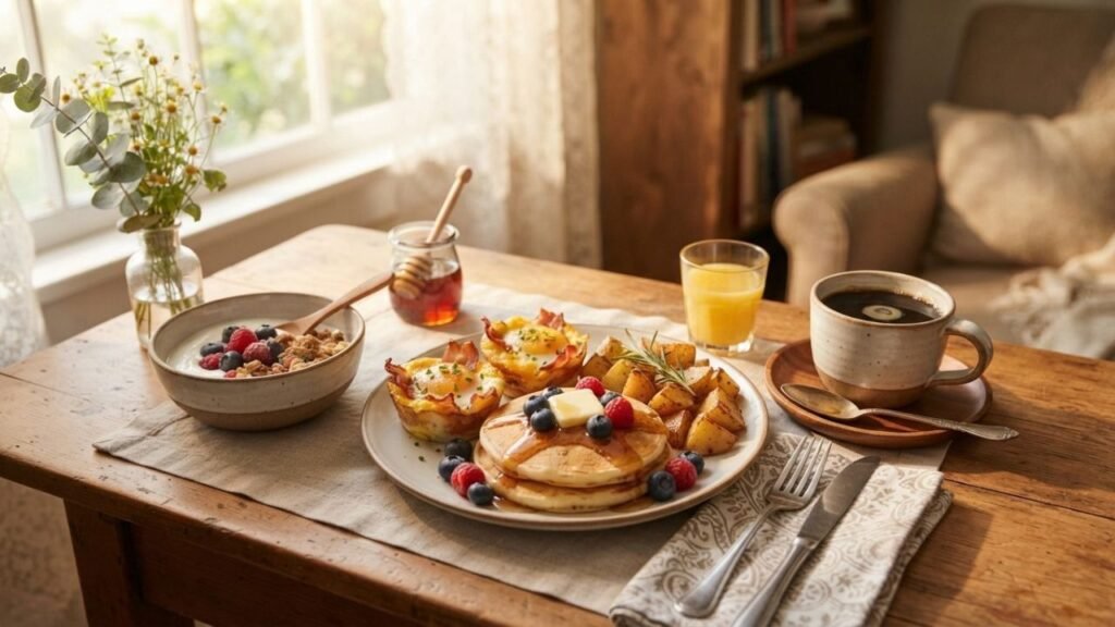 Simple homemade weekend brunch