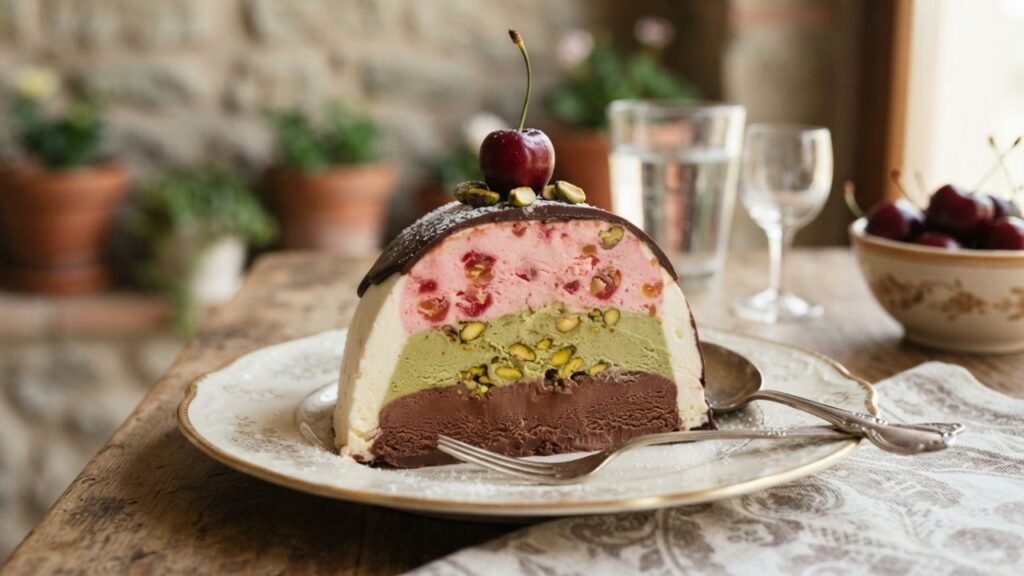 Homemade Spumoni Bomba slice