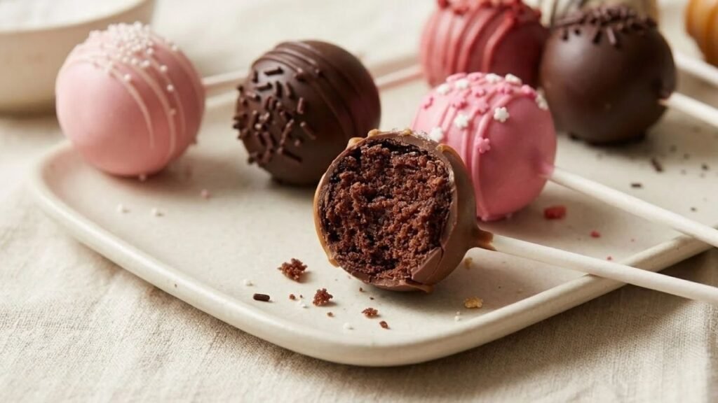 Cake pops with chocolate coating